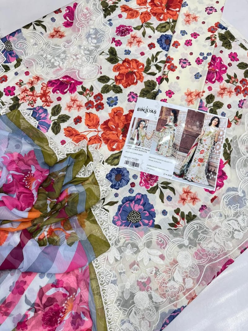 Lawn With Ready To Wear Chiffon Dupatta
