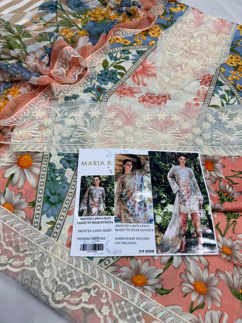Lawn With Ready To Wear Chiffon Dupatta