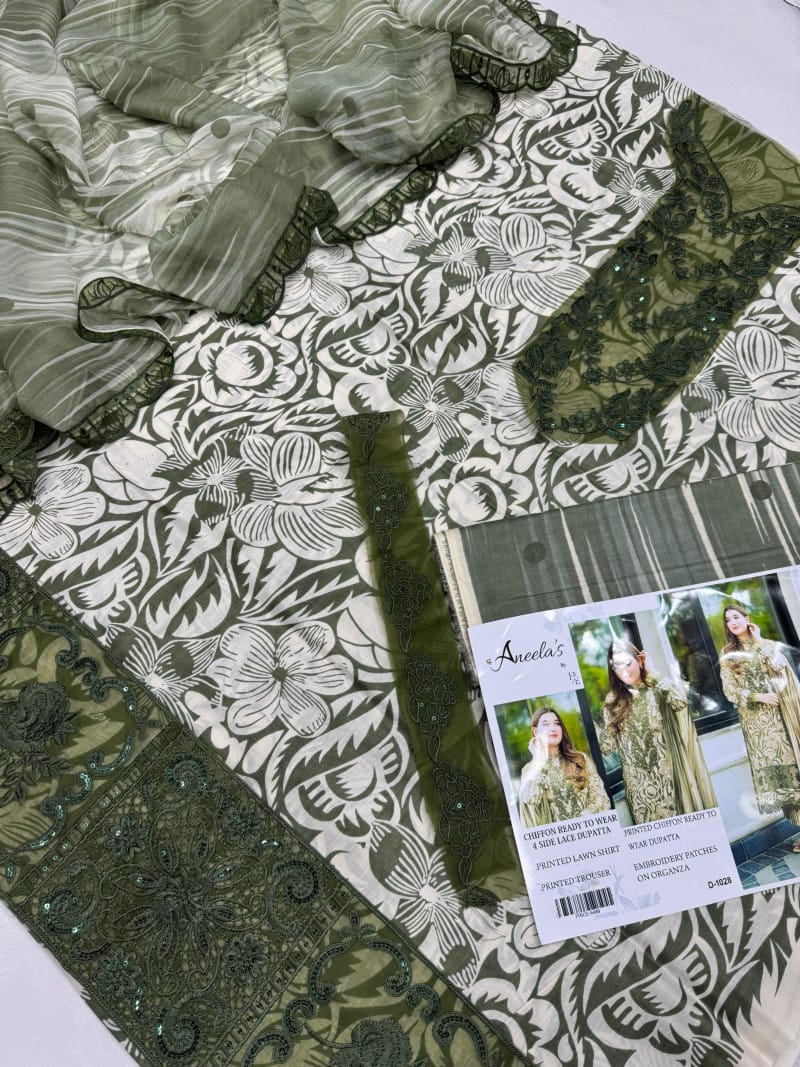 Lawn With Ready To Wear Chiffon Dupatta
