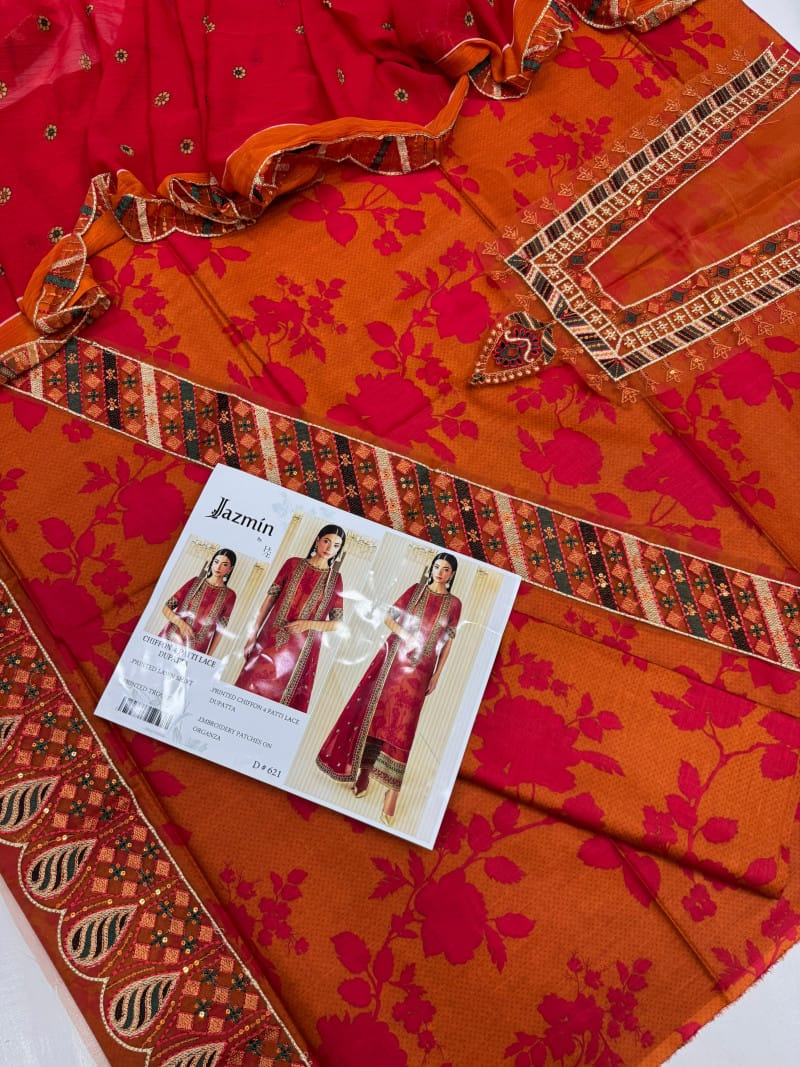 Lawn With Ready To Wear Chiffon Dupatta