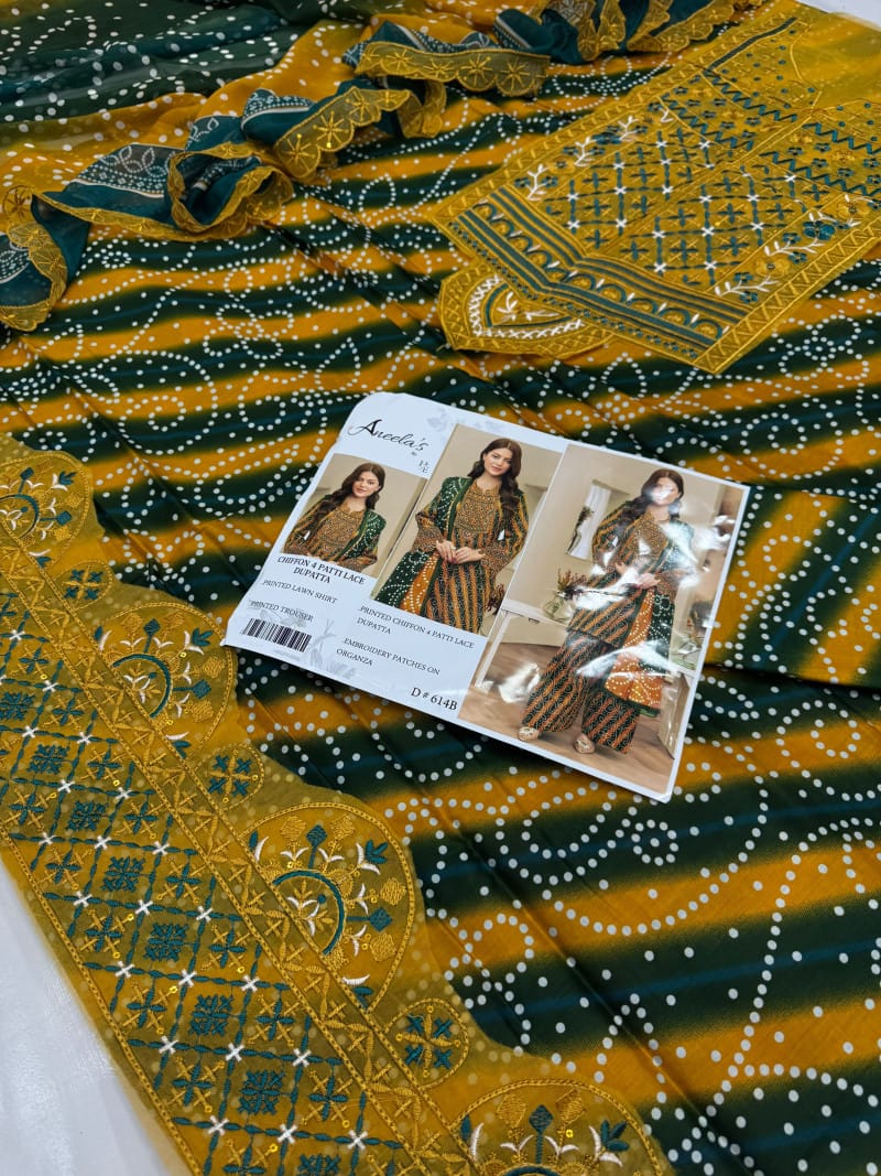 Lawn With Ready To Wear Chiffon Dupatta