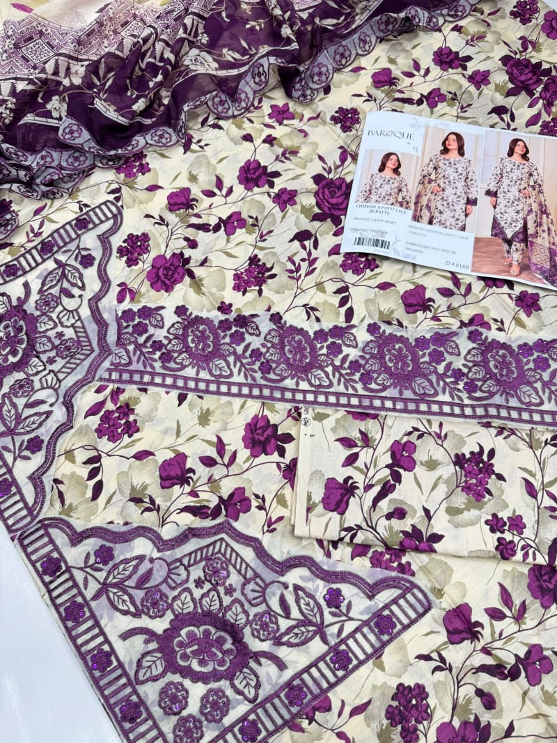 Lawn With Ready To Wear Chiffon Dupatta