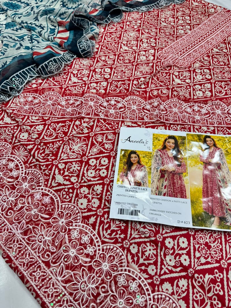 Lawn With Ready To Wear Chiffon Dupatta