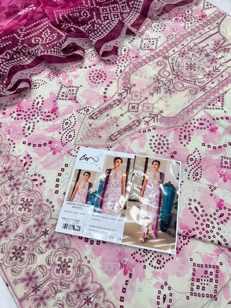 Lawn With Ready To Wear Chiffon Dupatta