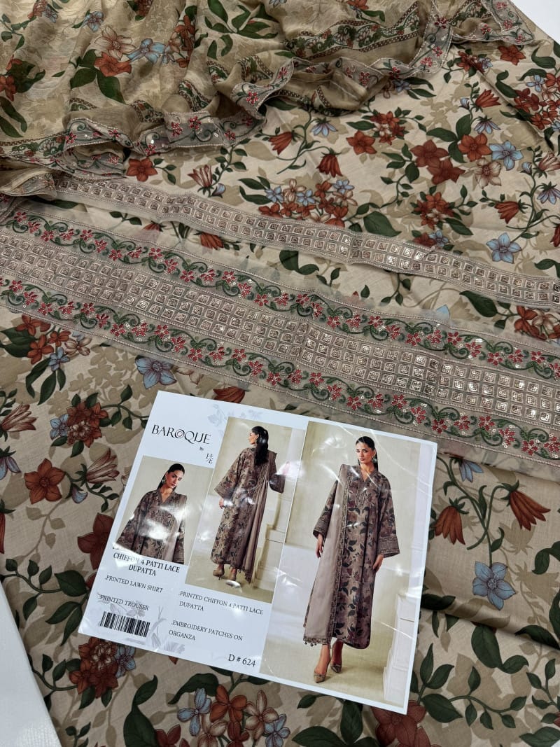 Lawn With Ready To Wear Chiffon Dupatta