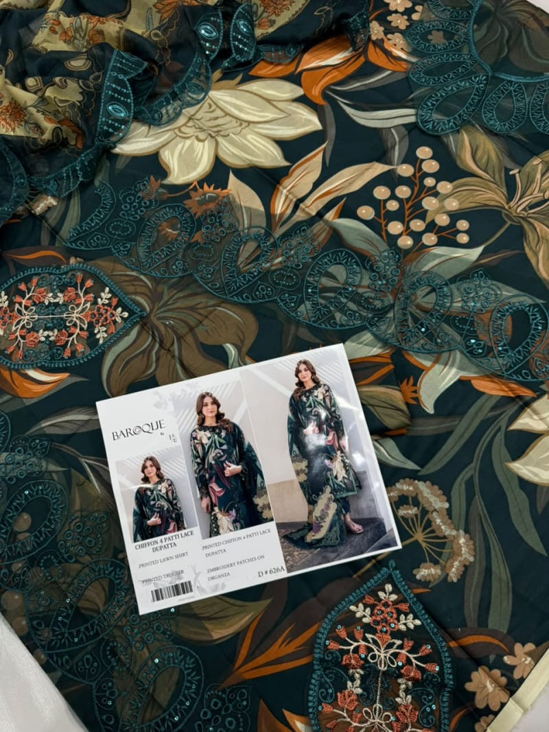 Lawn With Ready To Wear Chiffon Dupatta